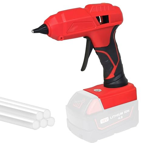 Heißklebepistole, 7mm11mm Klebepistole, 40W 100W Akku-Heißklebepistole,Kompatibel mit M-a kita-Akku 20V Bastelwerkzeug mit 5 Klebesticks, Ohne Batterie (Milwauke, 100W 11mm)