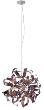 Lucande Pendelleuchte Kaelor (Design, Modern) in Kupfer aus Aluminium (5 flammig G9) - Deckenlampe Esstischlampe Hängelampe Hängeleuchte Wohnzimmerleuchte