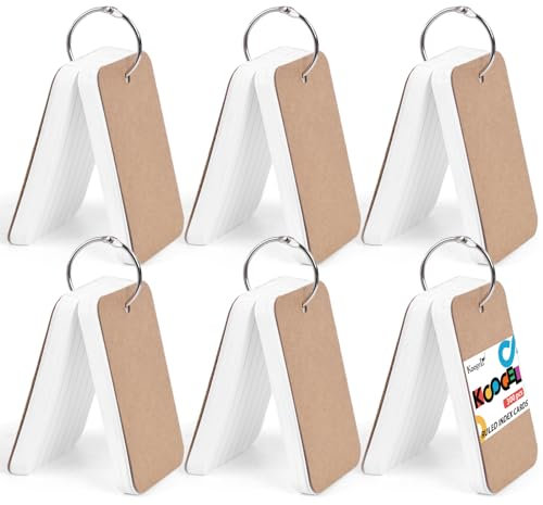 Koogel Karteikarten, liniert, liniert, 8,9 x 5,6 cm, liniert, Lernkarten, Lernkarten, Notizkarten, Notizkarten, Lernkarten, Notizkarten, Notizkarten, Lernkarten, Notizkarten zum Lernen, 300 Stück