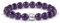 PURAJA Edelstein Armband aus echtem Naturstein: Amethyst | 8mm Kugelarmband mit 925 Sterling Silberperle