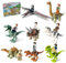 CEWROM Dinosaurier Block Spielzeug Set,16 PCS Realistisches Dino Figuren Spielset, Jurassic Figuren Spielzeug, Tyrannosaurus Rex Pterodactyl Triceratops Velociraptor für Kinder Lernspielzeug Geschenk
