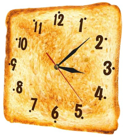 ABOOFAN Vielseitige Wanddekoration Toast-Design Bäckerei-Uhr Moderner Stil Wandbehang Für Zuhause Restaurant-