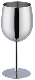 SBOMHS Rotweingläser mit Stiel 1 Stück Weißweingläser ca.350ml Weingläser aus 18/10 Edelstahl Kelch Gläser für Cocktails Champagner Whiskey Biergläser (Silber)