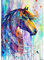 DAERLE Diamond Painting Buntes abstraktes Pferd, Diamond Painting Erwachsene, Diamant Painting Bilder Aquarell Pferd, DIY 5D Diamond Painting Set für Wand Dekor 30x40cm