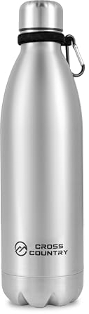 CROSS COUNTRY Insulated Water Bottle - Leak Proof | Double Wall Insulation | Stainless Steel Vacuum Flask | Sweat Free | 12 Hot & 24hrs Cold Metal Bottle for Gym, Sports & Work (1000ML/ 1 Litre)