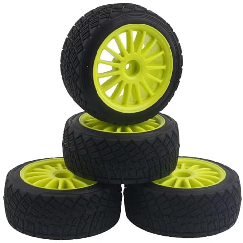 NUODOU RC Buggy Reifen Kompatibel Mit HPI WR8 Für Flux Für Rally 3.0 110697 94177 1/10 RC-Autoteil, 4 Stück, 2,2 Zoll Felgennabe Und 80 Mm Reifen(Green)