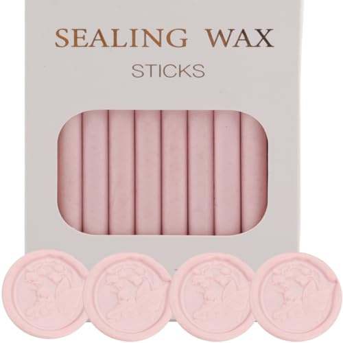 Pink Wax Seal Sticks, Atopbb 26pcs Klebepistole Wachs Seal Sticks für Wachs Seal Stempel, Mini WachsSeal GunSticks für 0.28'' Klebepistole Hochzeitseinladungen, Karten Umschläge (Floral Pink)