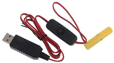 BAHJKASD Câble de batterie 2 m type C/USB vers 1 5 V avec interrupteur pour montre alimentée 1 5 V hygromètre jouet