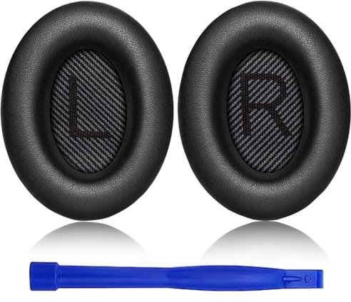 YOURKAY Cuscinetti Cuffie Ricambio per Cuffie Bose, Copri Cuffie, Ricambi Cuffie Bose in Morbida Pelle Proteica, Bose Quietcomfort 35 II, Schiuma Acustica, per Cuscinetti Auricolari Bose QC35 (Nero)