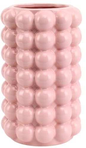 YANWE1 Bubble Vase, Rosa Keramikvase, Kurze Vase, Keramik Blumenvase, Moderne Vase, Dekorative Vase für Dekor, Hohe Bubble Vase für Wohnzimmer, Hochzeit, Eingang, Kaminsims, Büro, 8,5 Zoll