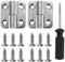 Bisagras desmontables para puerta corredera, 2 unidades, bisagras de acero inoxidable con 12 tornillos y 1 destornillador, para puerta o ventana (diestros, 1,5 pulgadas)