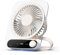 Intckwan Tischventilator Leise mit 199 Stufen, Mini Ventilator Akku (3000mAh) & USB Lüfter Leise, LED-Beleuchtung, Aromatherapie, Wandmontage, Für Büro, Zuhause, Camping, Studentenzimmer - Milchweiß