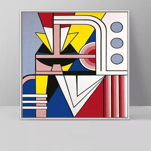 LATAFA Pop Roy Lichtenstein Poster Illustration Malerei Roy Lichtenstein Leinwand Wandkunst Roy Lichtenstein Drucke Home Wall Decor Bild 40x40cm rahmenlos