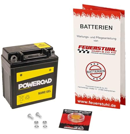 Batterie passend für Yamaha XT 500 /S, 1986-1989 (1U6), wartungsfrei | Gel, einbaufertig, startklar, auslaufsicher, von Poweroad, inkl. 7,50€ Batteriepfand