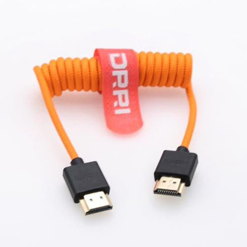 DRRI Cavo intrecciato HDMI 2.1 ad alta velocità 8K a 60 Hz 4K a 120 Hz per monitor BMPCC 4K/6K, ROSSO, DJI Ronin 4D, Portkeys LH5P II