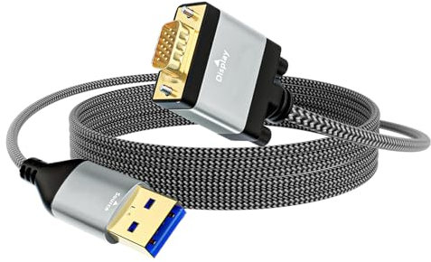 Sbshiouu Adaptadores de video VGA universales con interfaces USB 3.0 1920 x 1080, configuraciones de salida de PVC