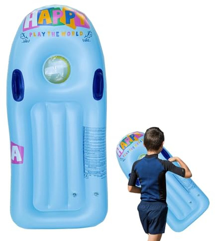 Schwimmbrett Bodyboard Aufblasbar, PVC Surfbrett Bodyboard Mit Griffen, Schwimmhilfe Kinder, Aufblasbares Surfbrett for Beach Surfing Pool Swimming Summer Water Sports