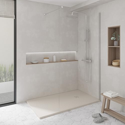 KOES - Receveur de douche en résine modèle NILO – 90x140 – Crème RAL 1013