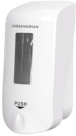 CHUANGDIAN Hand Soap Dispenser Wall Mounted, 1000ml, Pearl-White | ABS, ADA, Manual,Large Window, Easy Open Refill, Commercial&Bathroom, Liquid Pump
