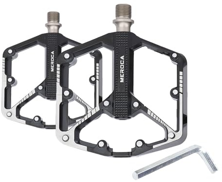 Velxnigt Pédales de vélo en Aluminium, antidérapantes, avec 3 roulements étanches, 9/16 Pouces, adaptées aux VTT, VTT, BMX, vélos électriques, vélos de Course(Noir)