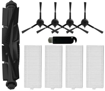 Brosse principale et latérale, filtre HEPA et serpillière - Accessoires les aspirateurs robots compatibles avec Polaris PVCR 6001 IQ Home Aqua et Beko VRR80214VB/VRR94314VB(036)