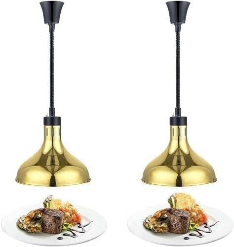 Commercial Food Warmer Catering Services Restaurant Retractable Food Warmer Lamp(Gold)