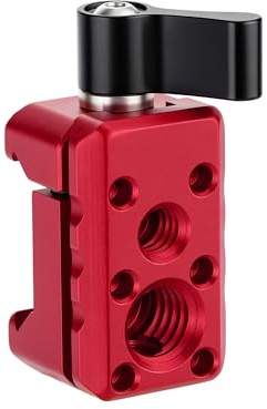 SZRMCC NATO Klemme Schnellspanner NATO Schienenklemme mit 1/4 Zoll 3/8 Zoll Gewinde für A-RRI S-Ony DSLR Kamera Käfig Griff Monitor Magic Arm (Rot)