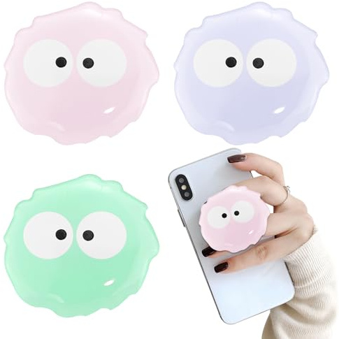 3PCS Cute Cartoon Mobile Phone Grip Stand,Cute 2D Briquettes Holder,Collapsible Expandable Cell Phone Accessory For Smartphone Tablet Cell Phone Accessory