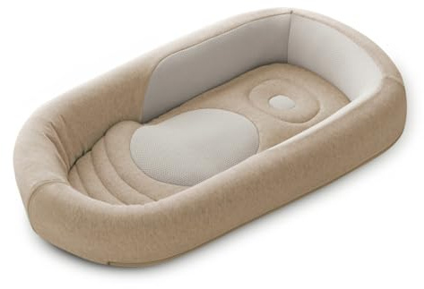 Inglesina Welcome Pod Baby Nest Ergonomico 0-8 Mesi, Riduttore Lettino Traspirante in Bambù e Cotone, Sfoderabile e Lavabile, Warm Beige