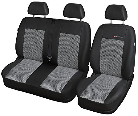 Auto-schmuck T5 Sitzbezüge nach Maß Autoplanen perfekte Passform Schonbezüge Sitzschoner Velour + Strickpolster (T5 2+1 P-2)
