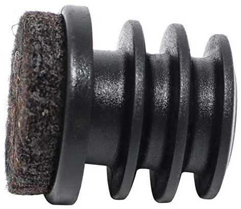 Adsamm® / 100 x Lamellenstopfen mit Filz/Schwarz/ø 18-20 mm/Rund/Möbelgleiter für Stahlrohrstühle/Endkappen für Rund-Rohre