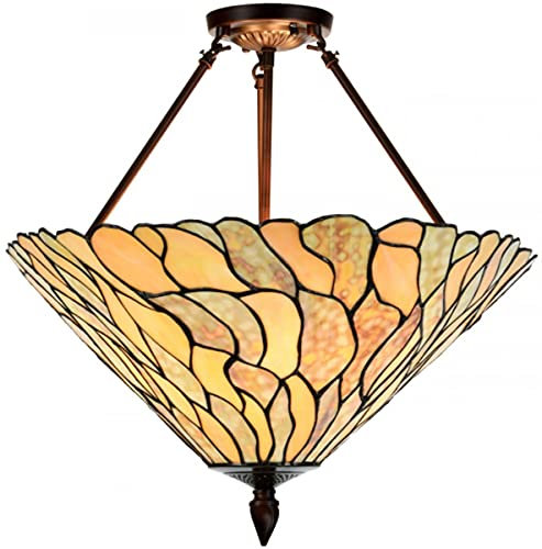 Casa Padrino Luxus Tiffany Deckenleuchte Mehrfarbig Ø 50 x H. 55 cm - Luxus Deckenlampe aus zahlreichen Glas Mosaik Stücken