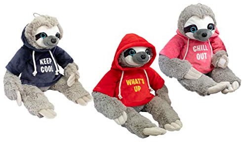 Joy Toy Cooly Faultier avec T-Shirt, 45cm
