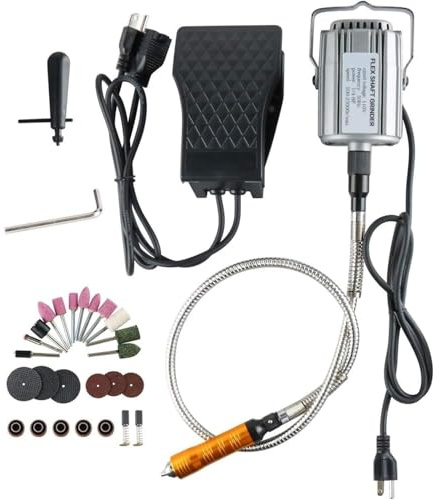 780W Strong Power Flex Shaft Hanging Grinder, 23000 RPM Electric Multi-function Metalworking Tools, 1/4HP Rotary Tool Repair Kit, Foot Pedal Control Metal Flexible Shaft (780W)