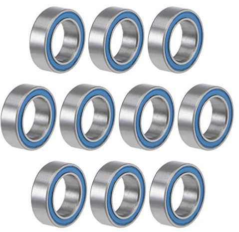 sourcing map 10 Stück Kugellager Rillenkugellager MR85-2RS 5mm Innendurchm 8mm Außendurchm 2,5mm Bohrung Doppelt Abgedichtet Chromstahl Blau Z2 für Skateboard 3D Drucker Roller Inline Skates