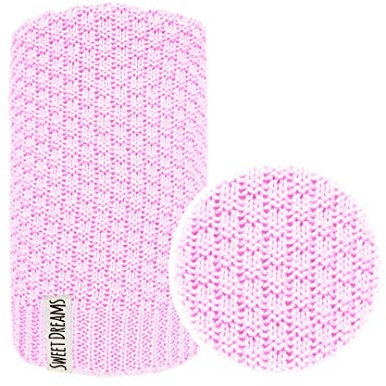 Mikos Baumwolle 100% Baby Strickdecke Kuschelige Decke ideal als Baby Decke, Erstlingsdecke, Wolldecke oder Baby Kuscheldecke 80x100 I 100x120 (1032) (Rosa, 100 x 120)