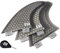 Eisbach Riders Surfboard FCS Fiberglass Honeycomb Fin Thruster Set mit Fin Key (Größe Small/Medium/Large) - Finnen Flossen für Surfbrett und SUP (Grau, G7 - Large)