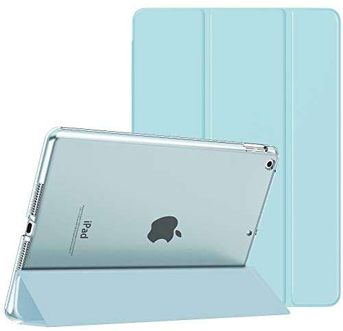 MoKo Étui Smart Cover pour New iPad 9ème Génération 2021, Étui à Rabat avec Support et Semi-Transparent Protecteur pour iPad 8e Génération 10.2 2020/iPad 7e Génération 10.2 2019, Bleu Ciel