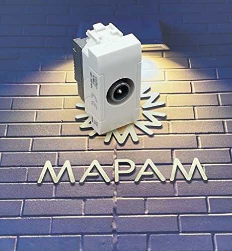 Frutti Bianco Compatibili con supporti 3 4 7 moduli Bticino Living Light LN4703 / Air LN4703C / International L4703 Presa Bivalente Shuko Interruttori Dimmer (Presa TV Passante)