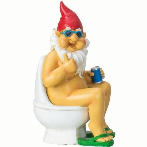 Pommerntraum ® | ** ZWERG AUF KLO ** Gartenzwerg Zwerg Zwergenfigur Gnom GartenDeko WohnDeko Dekorationsfigur