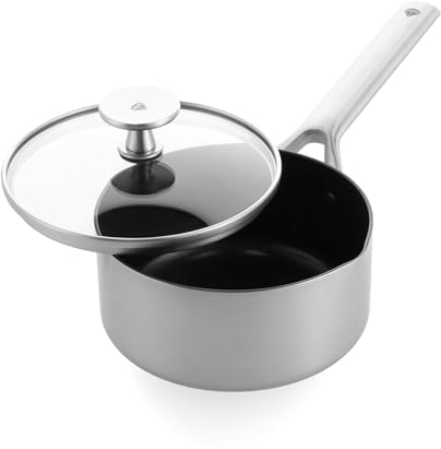Blue Diamond Cookware Triple Steel Stainless Steel Ceramic Nonstick 16 cm/1.5 Litre Saucepan Pot with Lid, Tri-ply, PFAS-Free, Multi Clad, Induction,Oven Safe, Silver