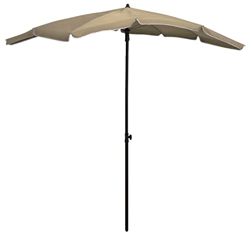 vidaXL Sonnenschirm mit Mast 200x130 cm Taupe