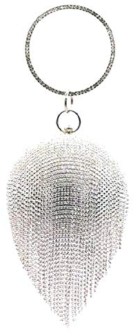 Jywmsc Frauen Runde Ball Kristall Abend Clutch Geldbörse Quaste Hochzeit Handtaschen