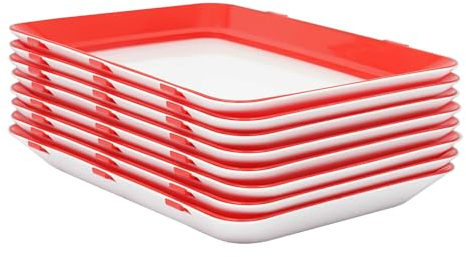 Kaibrite 8 cajas de almacenamiento de sellado al vacío, apilables, reutilizables, conservación de alimentos, con película elástica, recipientes herméticos para el frigorífico