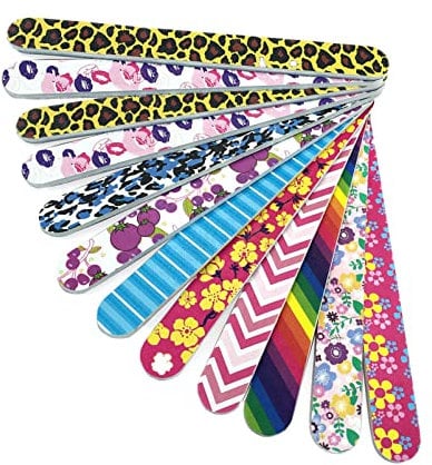12 PCS Nail Files Professional Set- Double Sided, Emery Boards for Natural Acrylic Nails File, Gel Nail Styling Tool Home Salon Use Women Manicure Set Random Styles