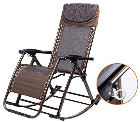 MXXHFC Balkon Büro Relaxsessel Outdoor Garten Schaukelstühle für Erwachsene Relax Comfort | Gartenliege mit Verstellbarer Fußstütze und Verstellbarer Rückenlehne | Klappsessel für Patio Steel
