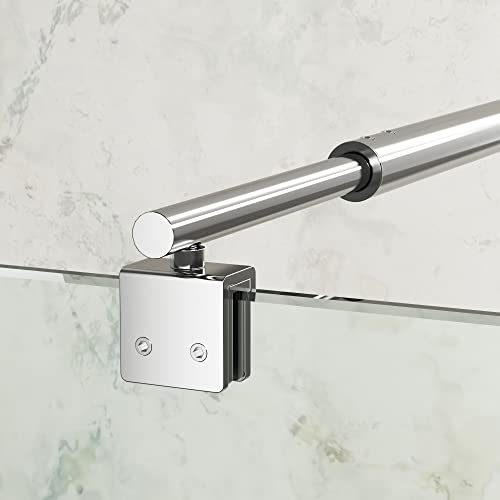 Boromal Haltestange Duschwand Haltestange für Duschwände Stabilisierungsstange Haltestange rund Stabilisator für Glasdicke 8-10 mm Dusche Duschwand Duschabtrennung Edelstahl 73-120cm, 2 Stück