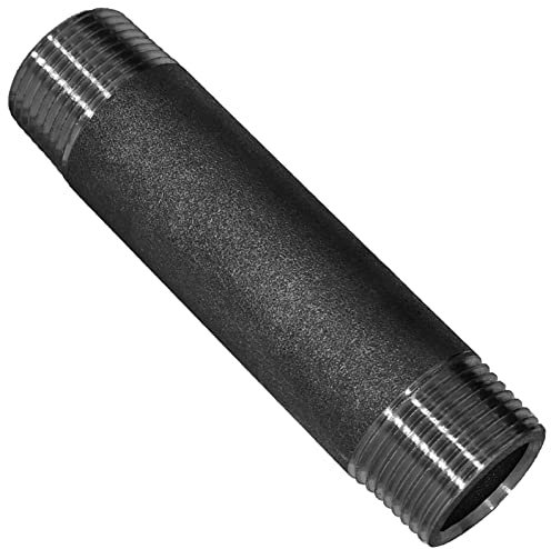 Gewinde Fitting Verschraubung aus Temperguss schwarz - Rohrdoppelnippel 80mm lang mit 3/4 Rohr Zoll Aussengewinde AG Nr. 23