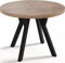 WFL GROUP Designer Runder Ausziehbarer Esstisch - Loft-Stil, Industriell, Platzsparend - Schwarze Beine - 100 bis 200 cm - für 5-10 Personen - Hergestellt in EU - Sonoma Eiche - 200 cm