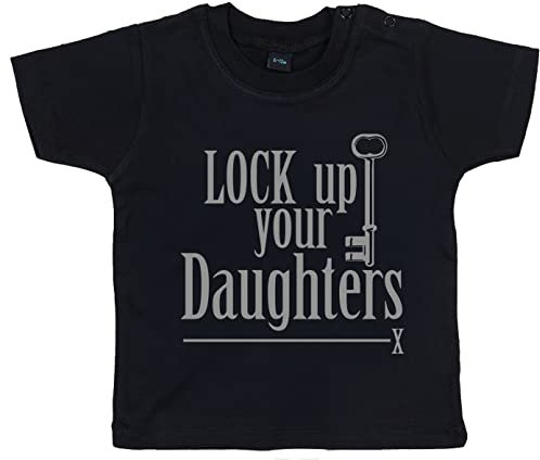 IIE, Lock up Your Daughters, Handsome Cute Beautiful Baby Unisex T-Shirt, 12-18m, Black